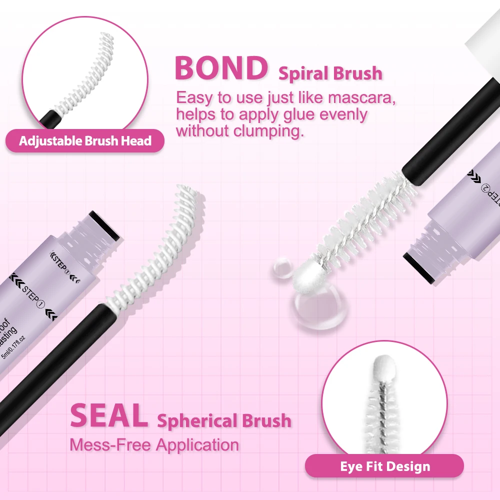 uCoolMe Lash Bond en Seal met Snelle Lijm Remover Sterke Hold 72H Wimpers Extension Waterdicht en Langdurige DIY Make-Up Tool