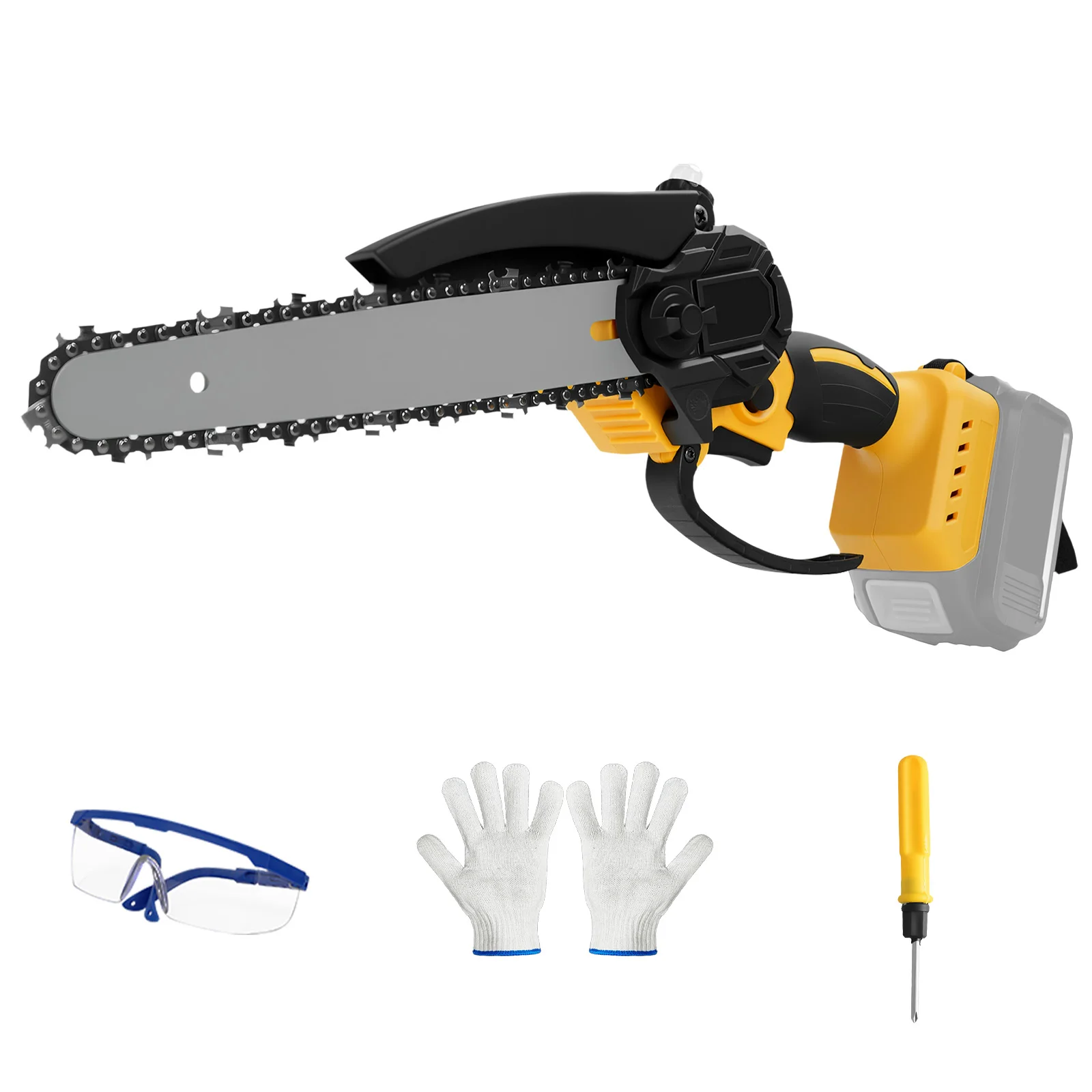 

Cordless Chainsaw Brushless 8 Inch Electric Woodworking Garden Cutting Power Tool Portable Cutter For Dewalt 20V Battery Pin