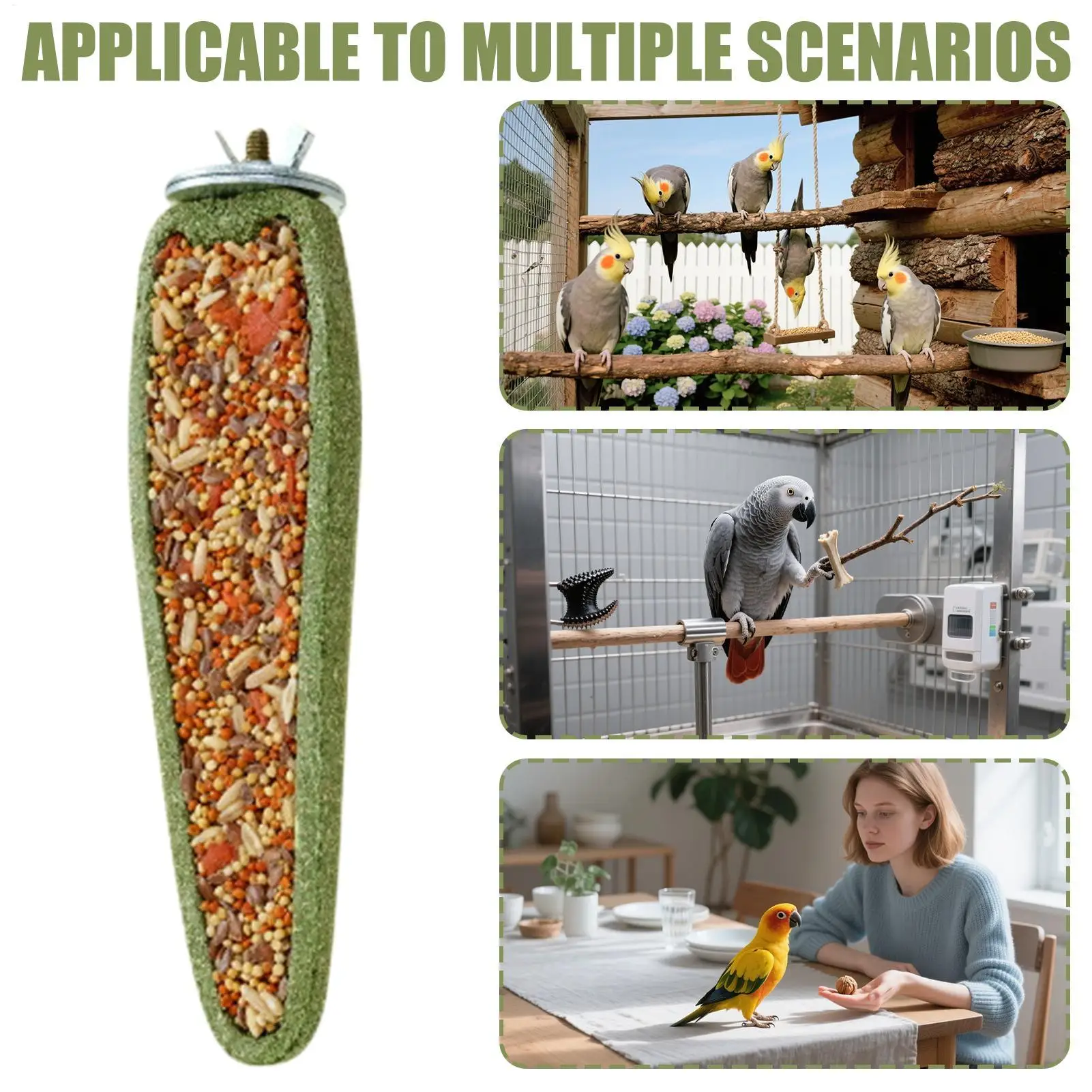 Chewing Sticks for Birds Standing Bird Treat Perch Toy Parrot Enrichment Stick for Home Apartment Balcony Garden Backyard