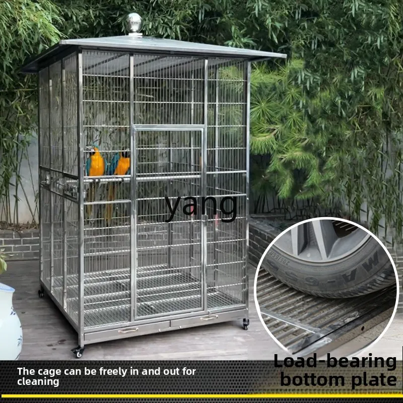 

Lh stainless steel parrot cage 304 outdoor rain and sun protection oversized starling large