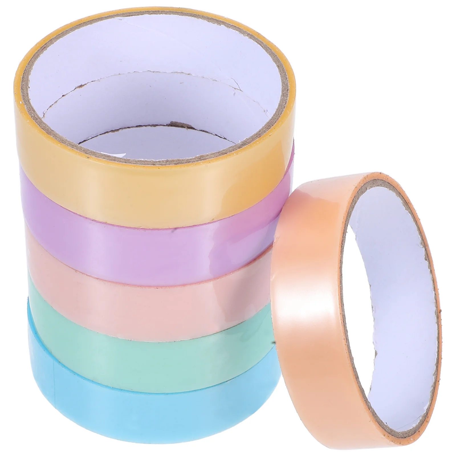 6 Rolls Ultra Wide Pearlized Sticky Tape Crafts Office Tasks Self Adhesive Decor Roll Film Colored Adhesive Tapes