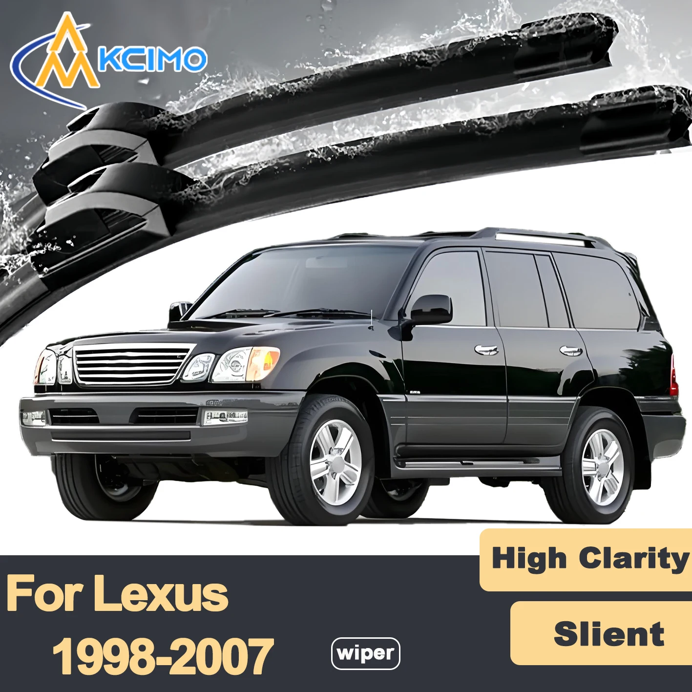 

Premium Rubber Durable Silent Windshield Wiper Blades 2pcs for Lexus LX J100 1998-2007 Toyota Land Cruiser Cygnus
