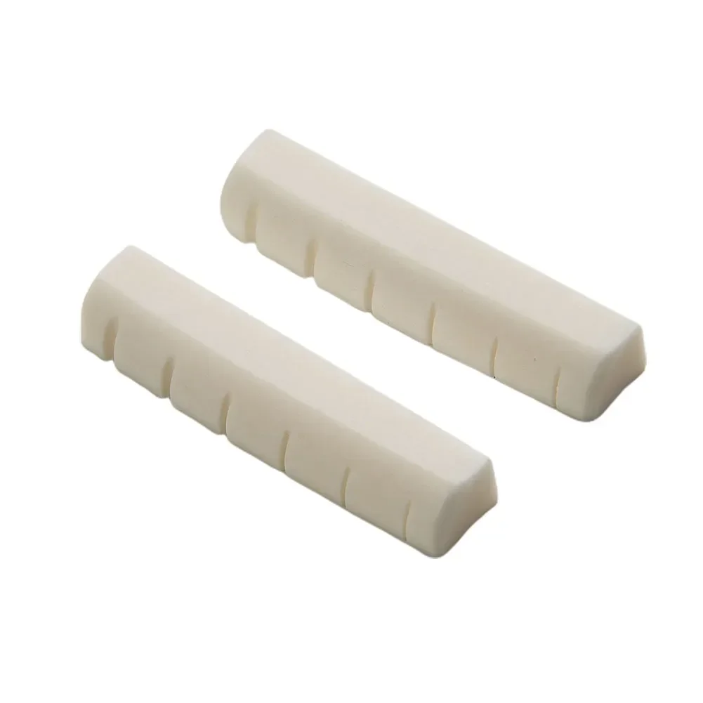 2 Sets 4 Pcs 6 String Acoustic Guitar Bone Bridge Saddle 72mm And Nut 43mm Cow Bone Nut Top Folk Pillow Folk Bottom Pillow