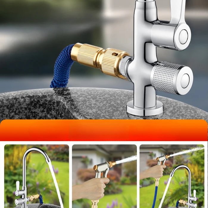 Outdoor Faucet Washbasin Courtyard Outdoor All-copper Dual-use Single-cooling Sun Protection Anti-freeze Crack Double Hole