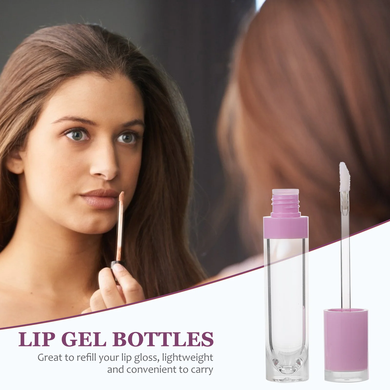 

4Pcs 8Ml Empty Lip Gloss Containers Small Size Leak-Proof Tubes for Lip Oil Liquid Dye Portable Makeup Storage Case