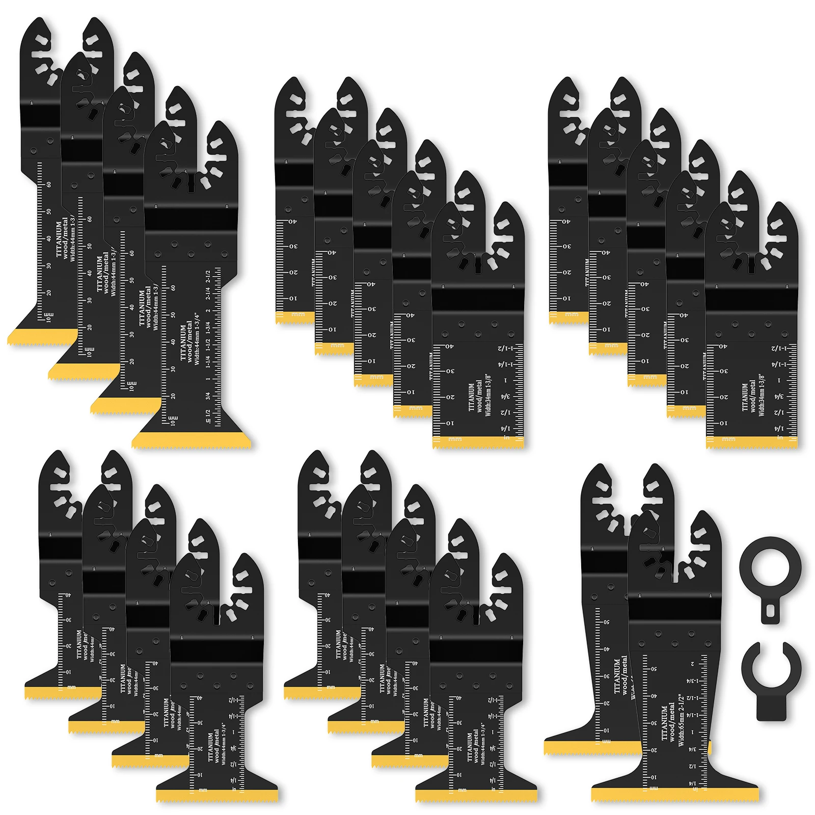 

24Pcs Oscillating Saw Blade Ti-Bimetal Multi-tool Blade Cutter Tool Universal Oscillat Blade for Cutting Metal Plastic Copp Pipe