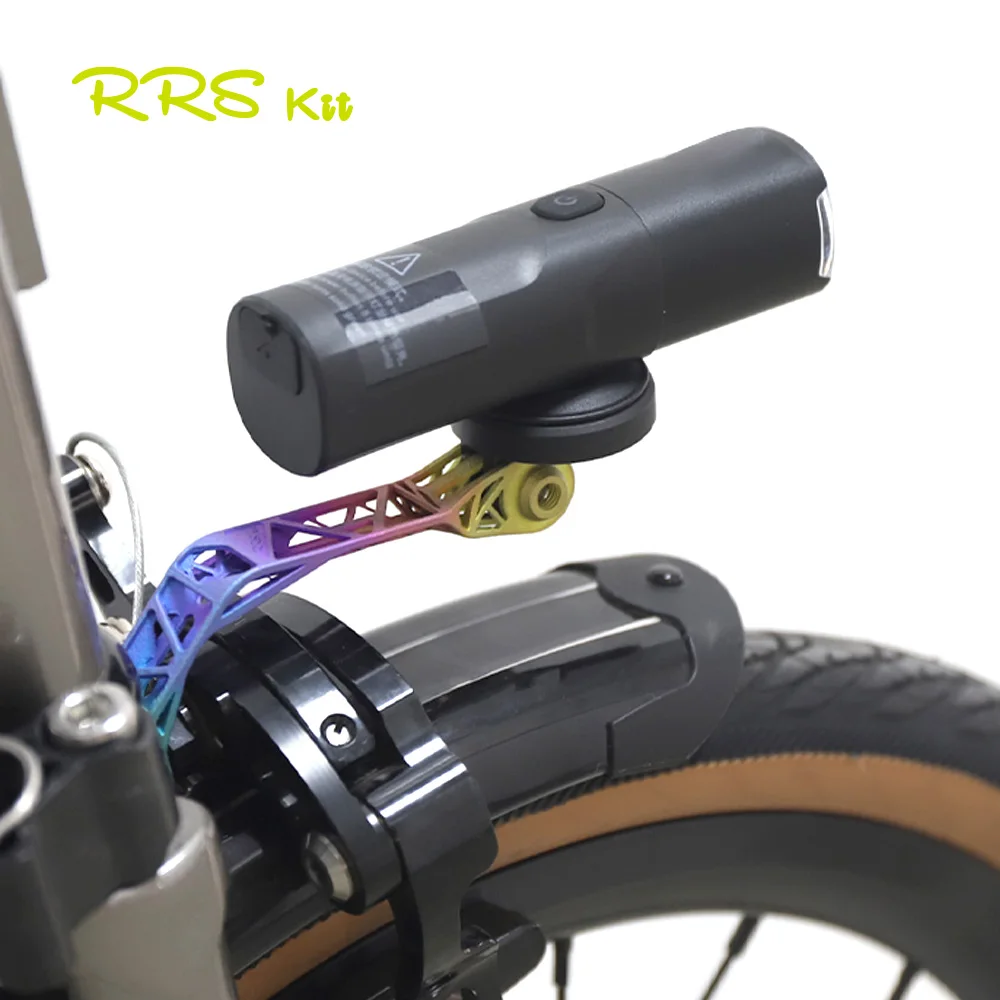 

RRSKIT For Brompton/Dahon Folding Bicycle 3D-Printed Ttitanium Alloy Bike Light Bracket Folding Bike Gopro Camera Mount Bracket