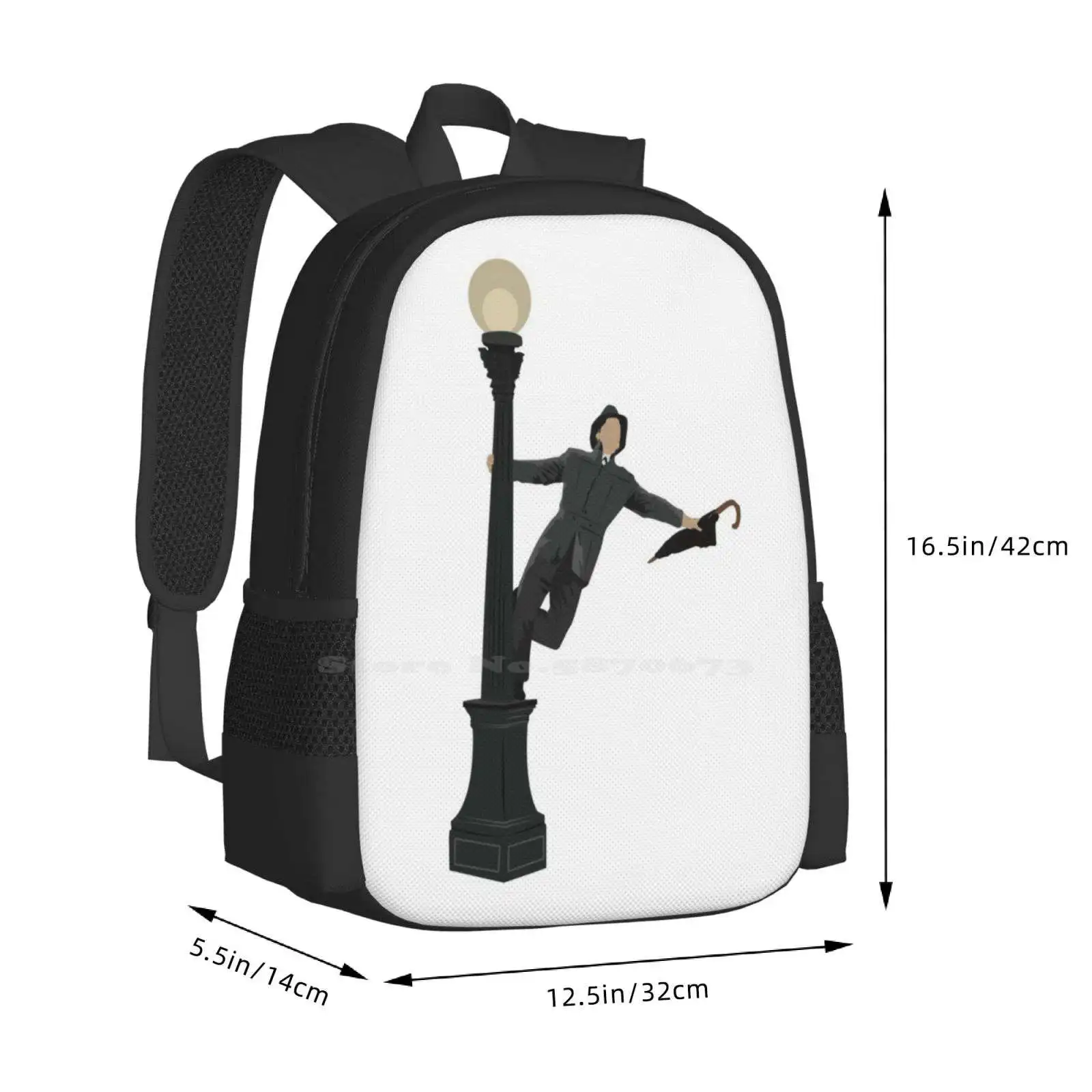 Singen im Regen Mode Muster Design Reise Laptop Schule Rucksack Tasche singen im Regen Musikspiel Film Oldies