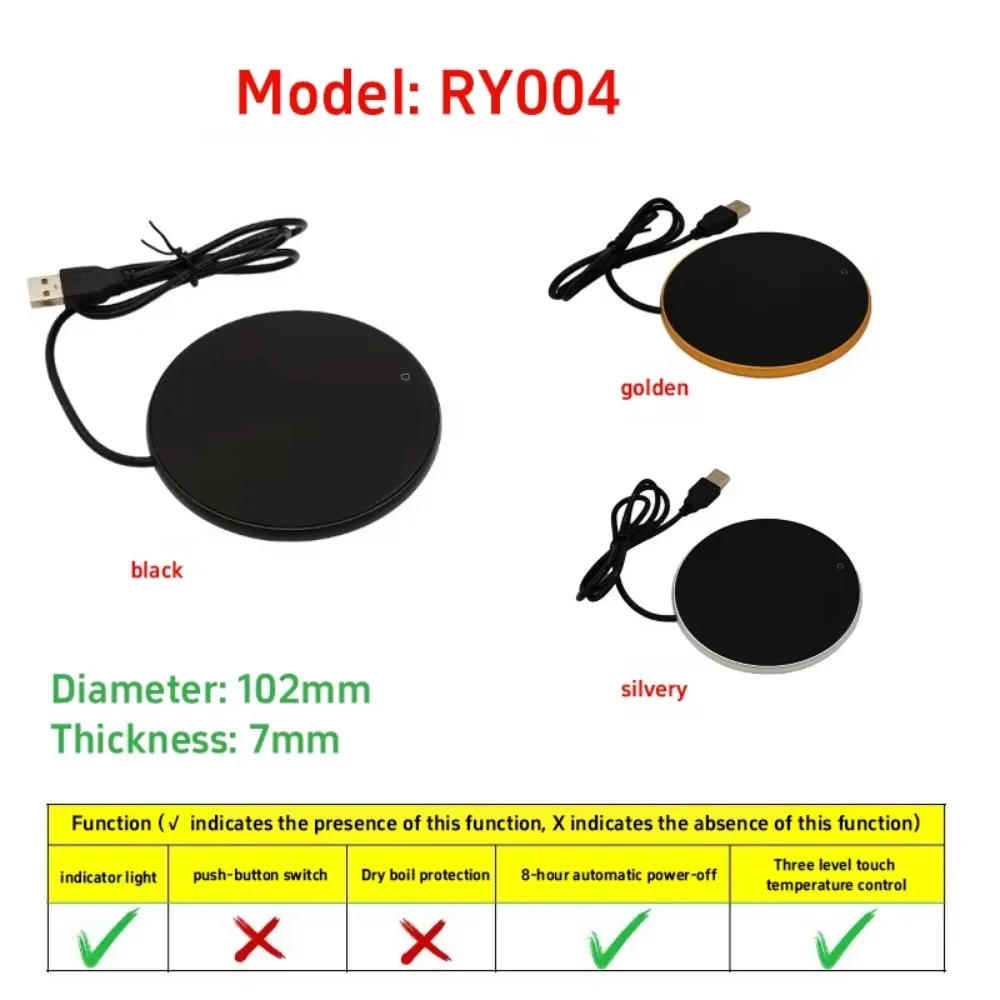 USB Powered USB Cup Warmer 55°C Constant Constant Temperature Coffee Heating Pad Electric Heating Portable Mug Warmer Home Use