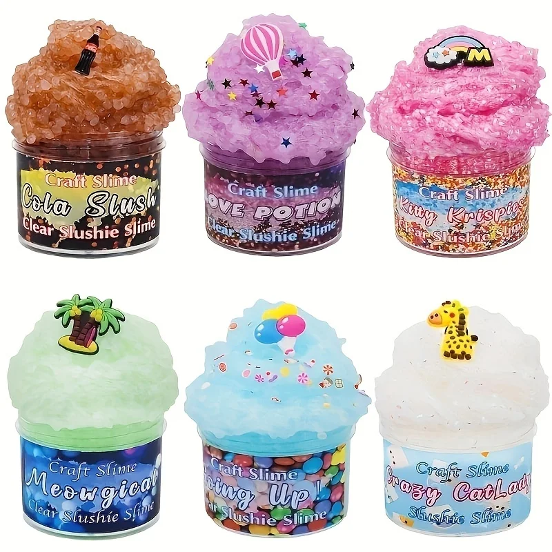 Kit de Slime de Manteiga para Meninas, Lembrancinhas de Festa, Presente de Aniversário com Slime Elástico e Não Pegajoso, Brinquedo Antiestresse para Meninas e Meninos, Fácil de Usar