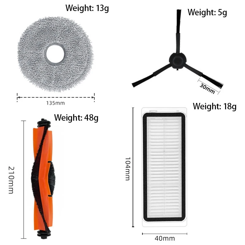 قطع غيار فرشاة جانبية رئيسية للمكنسة الكهربائية لروبوت ملحقات Dreame X20 Pro / PLUS