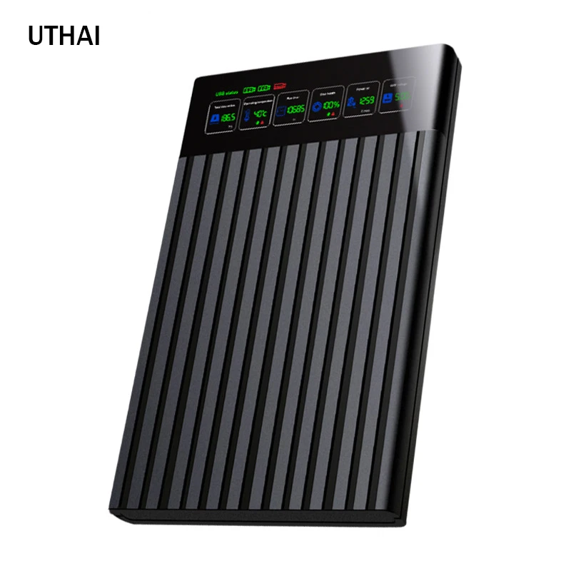 UTHAI Type-C Portable Hard Drive Chassis Intelligent Digital Display 2.5 Inch Laptop External SATA Serial Port U25T