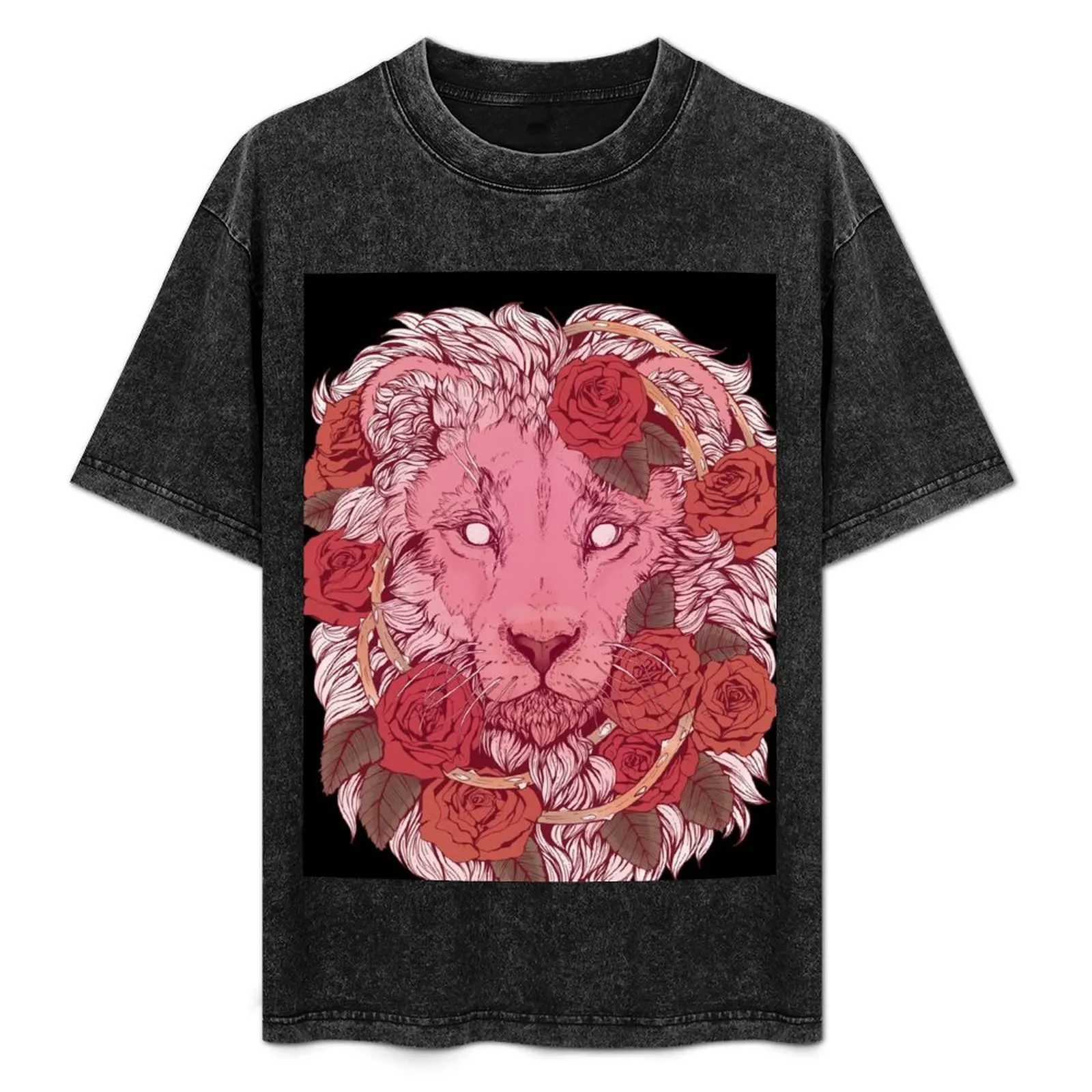 

Lion of Roses T-Shirt Modern Print Casual T-Shirt