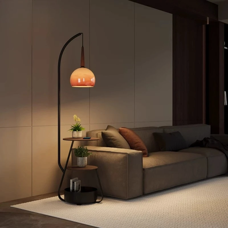 Austrian Italian light luxury floor lamp bedroom rack integrated high-end living room sofa ambient light