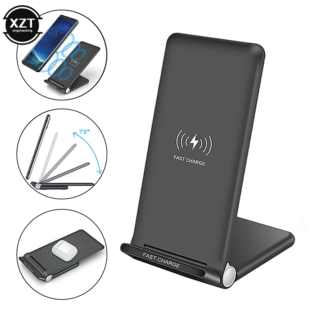 2ใน1พับที่ชาร์จแบบไร้สาย15W ที่จับโทรศัพท์มือถือที่ชาร์จแบบไร้สายใช้งานร่วมกับ10W/7.5W/5