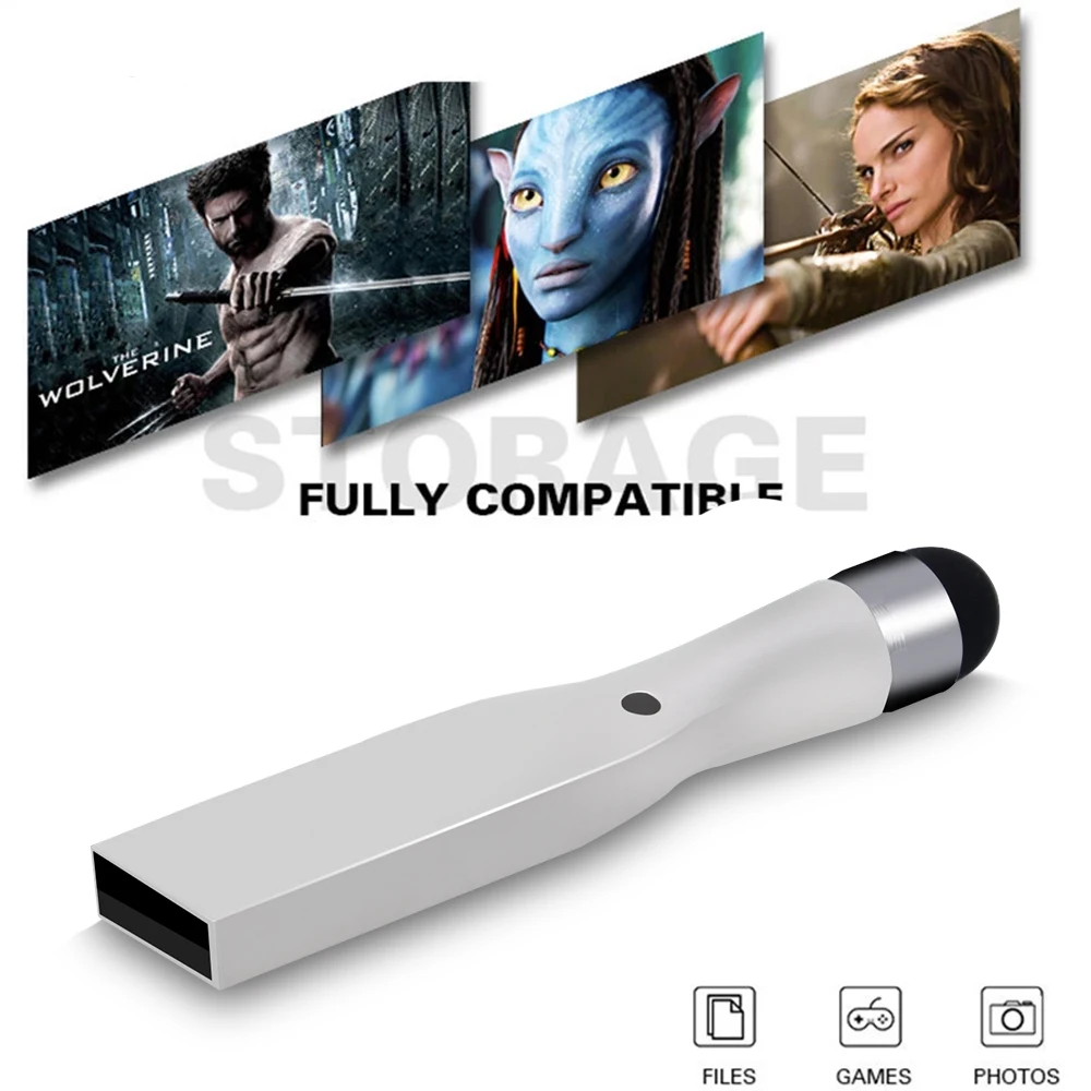 USB Flash Drive 16GB 32GB 64GB 128GB, Pen Drive 8GB stik memori perak U Disk 100% asli 4GB untuk komputer