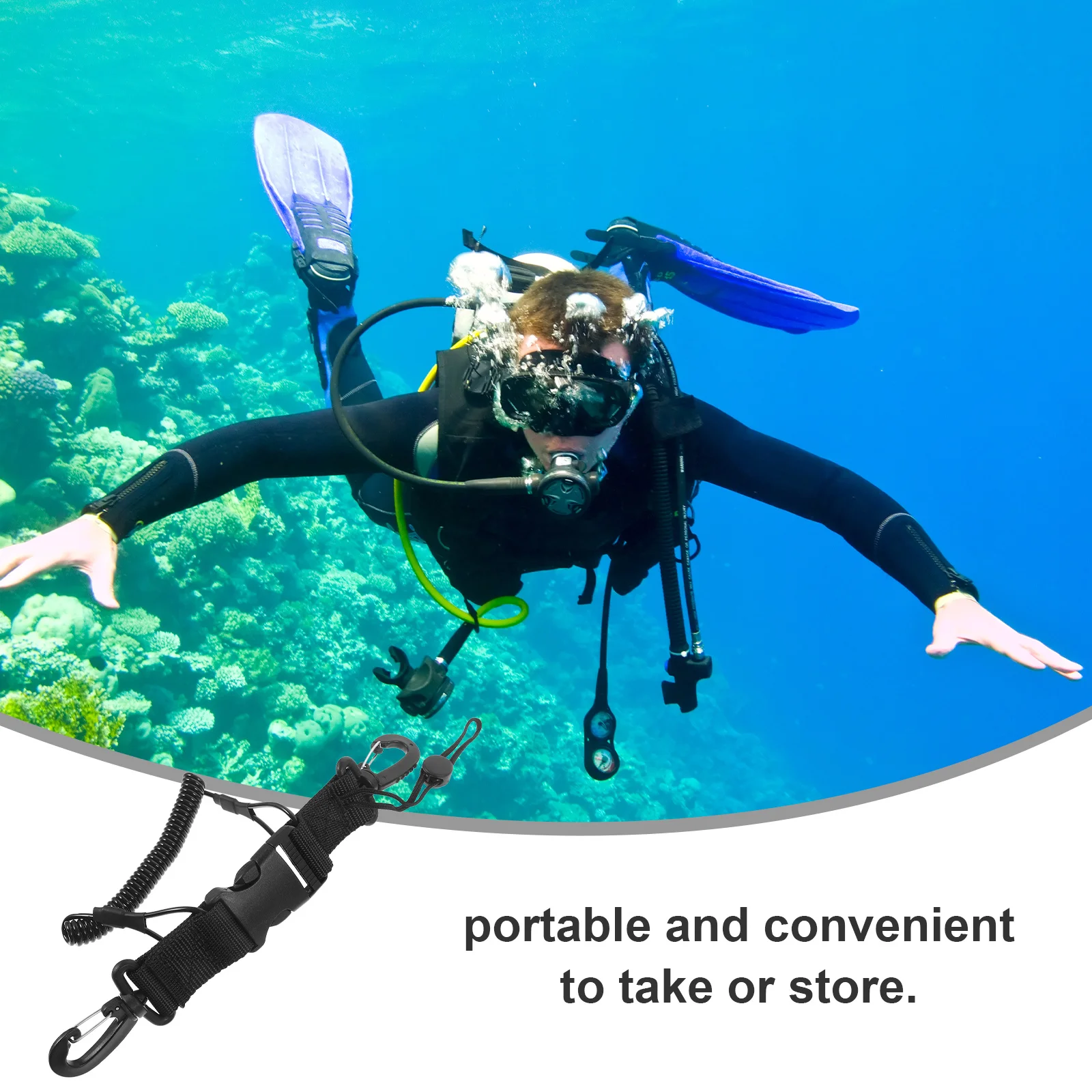 

Diving Camera Lanyard Anti-Lost Spring Strap Heavy Duty Waterproof Wrist Mount for Underwater Shooting Camera Safety