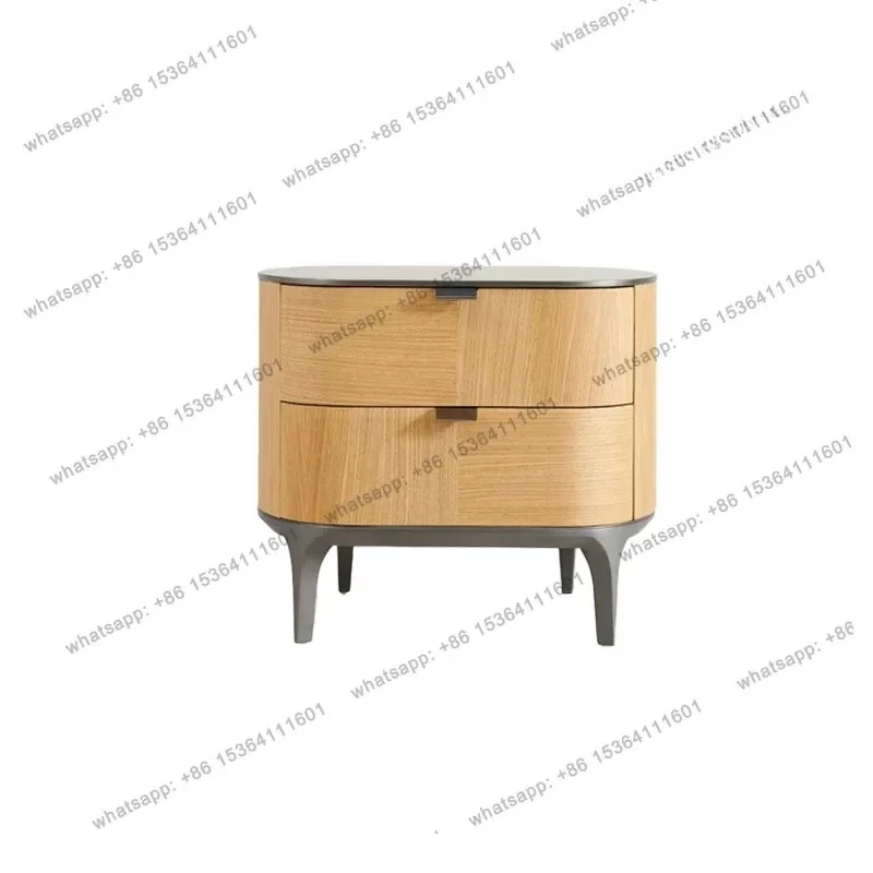 

Designer Bedside Table Italian Minimalist High-end Log Style Home Bedroom Locker Medieval Bedside Table