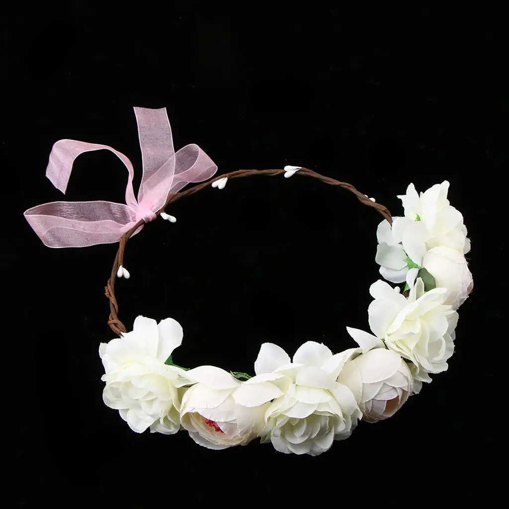 Шелковая цветочная корона ручной работы, цветочная гирлянда, венок, повязка на голову, свадебная вечеринка