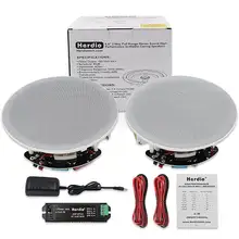 Herdio 2 pçs 6.5 Polegada áudio em casa 300w teto bluetooth alto-falante casa sistema de alto-falante embutido para cozinha interior quarto banheiro
