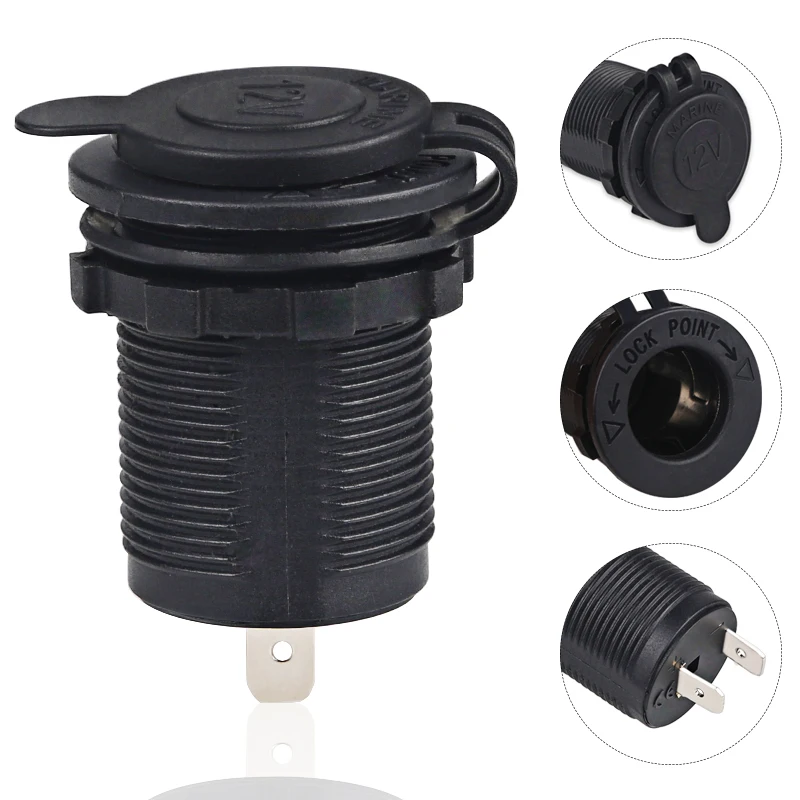 4 Colors Cigarette Lighter Socket 12V-24V Waterproof Plug Power Outlet  Adapter Car Accessories for Marine Boat Motorcycle Truck