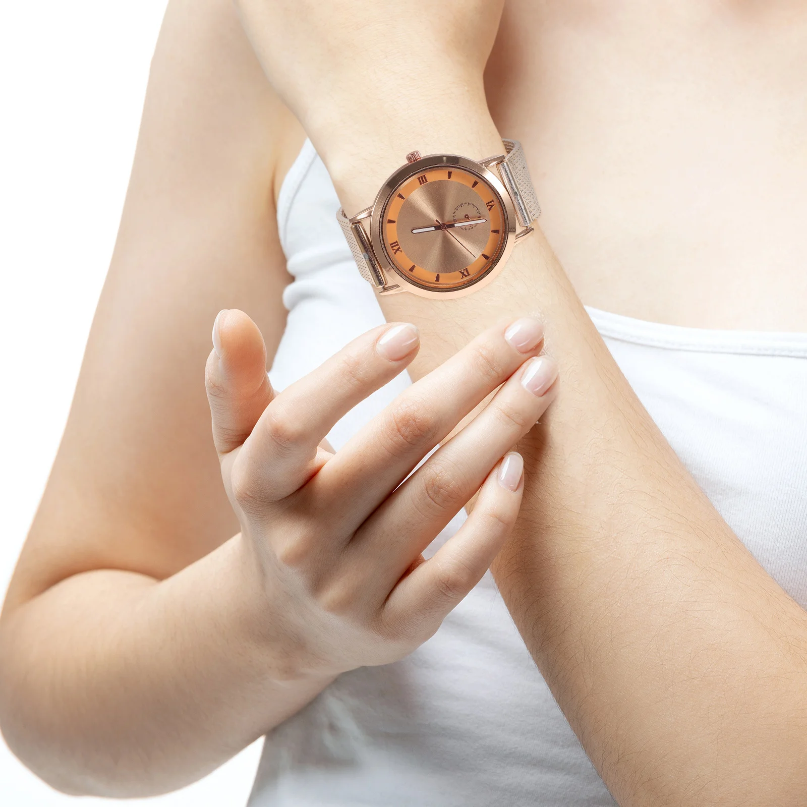 ساعة يد نسائية من خليط معدني بتصميم رشيق، ساعة يد نسائية بنمط مطابقة لطلاب المكتب