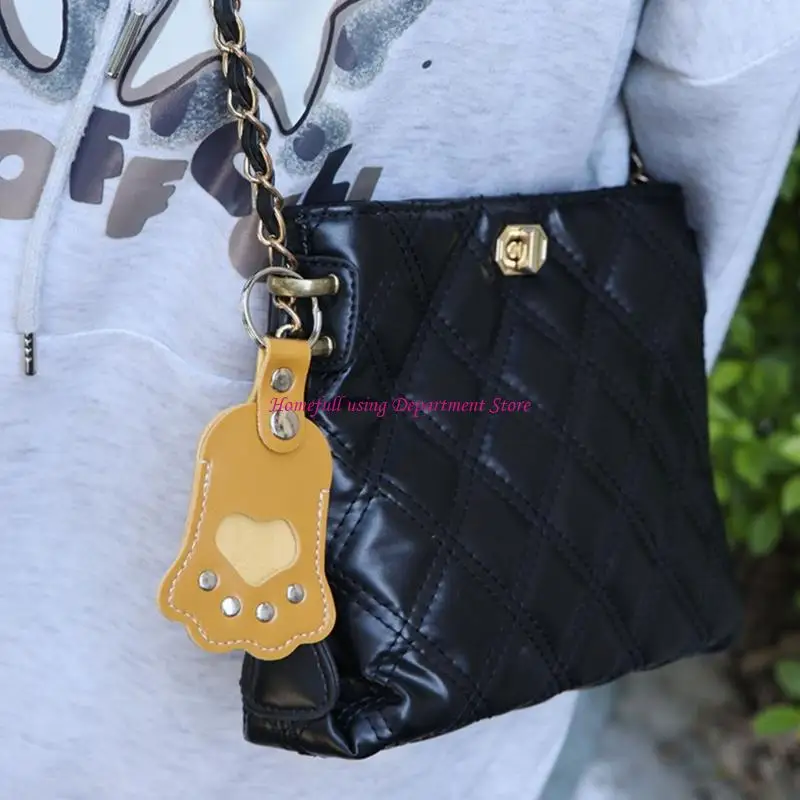 

Leather Memorial Pet Hair Storage Keychain With Secure For Travel Use