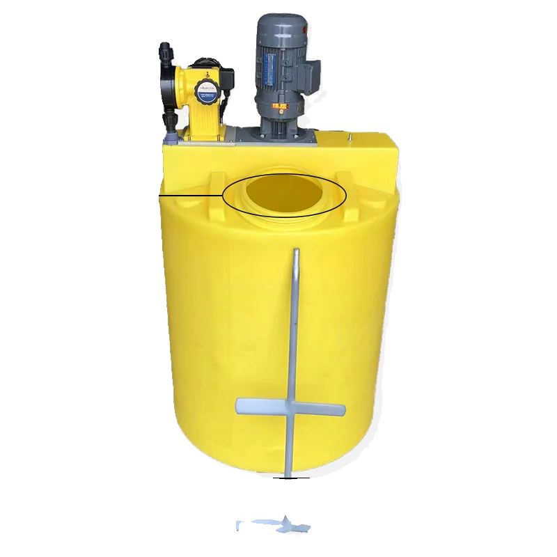 Plastic mixing bucket with small conical motor