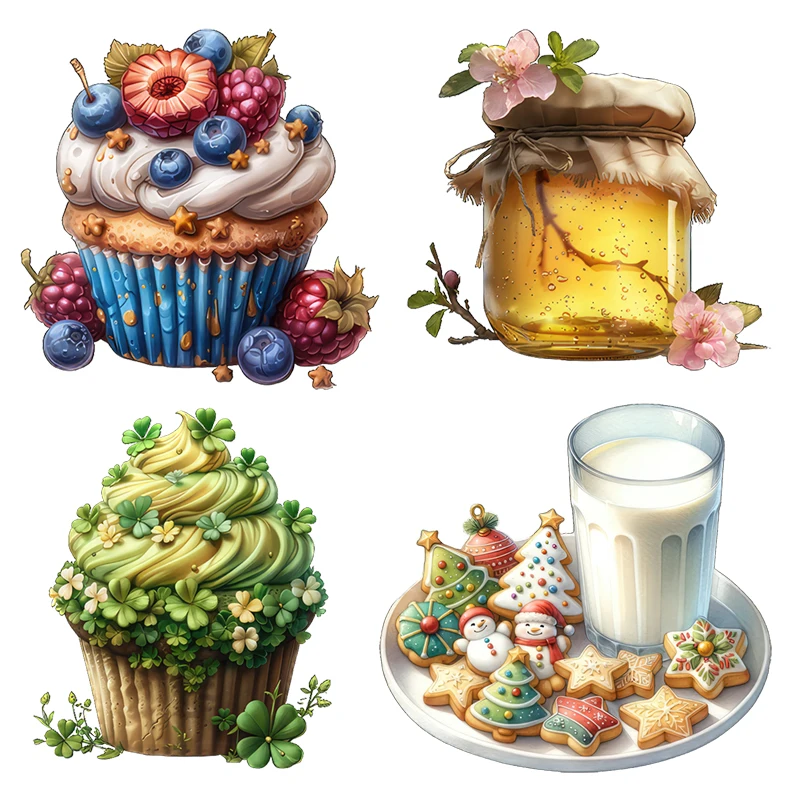 Three Ratels Q39 Cute Dessert Cartoon Stickers Kitchen Decal Dessert Shop Window Decoration