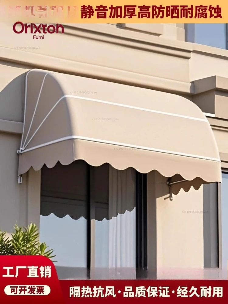 Curved awning French decorative a RetractableBalcony awning Outdoor window Rainproof awning