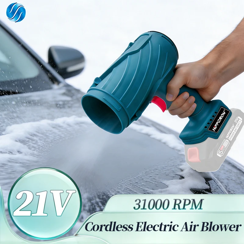 HIPPCRON 31000RPM Souffleur d'air électrique sans fil 2-en-1 haute vitesse, aspirateur portable sans balais 25m/s pour batterie Makita 21V