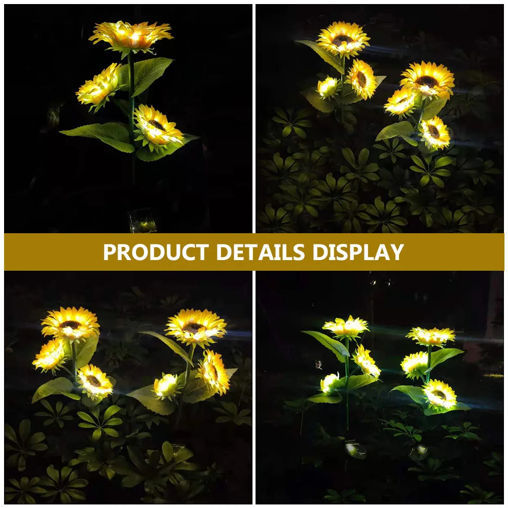

1pc Solar Sunflower Lawn Light Yellow Waterproof Decorative Landscape Ground Lamp For Garden Lamp Garden Yard Patio