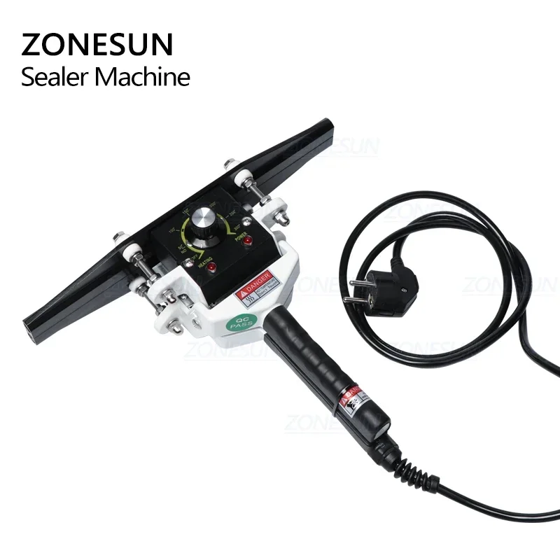 ZONESUN Electric Sealing Machine Direct Heat Hand Press Plastic Bag Sealer for Food Aluminum Foil Kraft Paper Pouch Nylon Bag