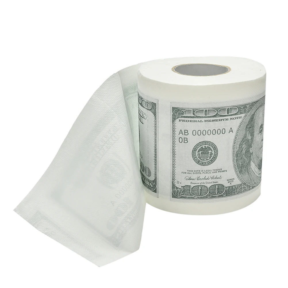 Papier toilette imprimé en rouleau d\'argent, 100 TP $, billet de cent dollars, cadeau de courses américaines drôles