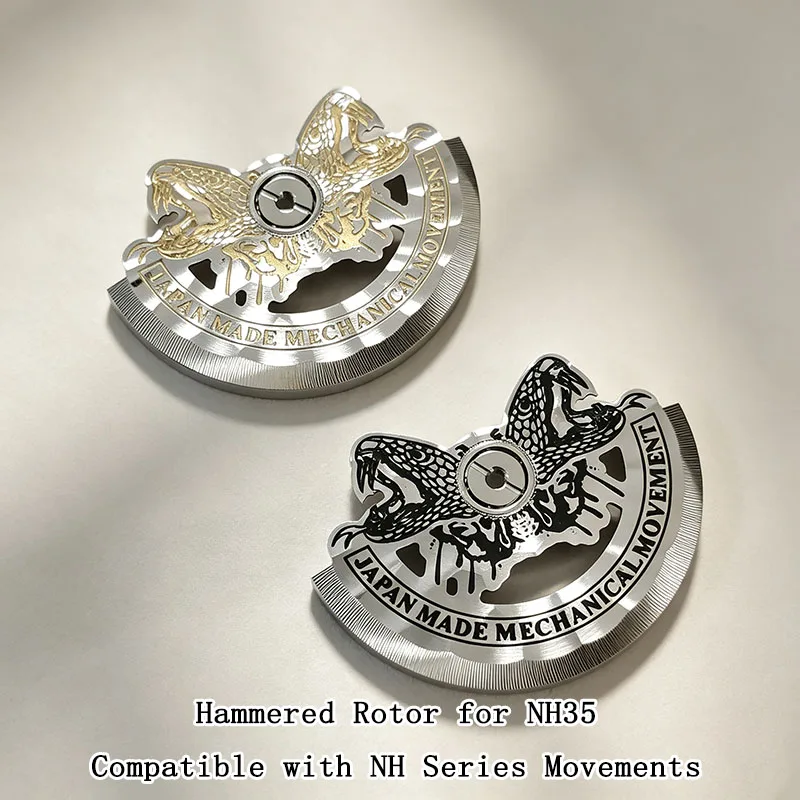 Hammered Texture NH35 Rotor Oscillating Weight, Compatible with NH34, NH35, NH36, NH38, 4R35, 7S26, Watch Mod Accessories