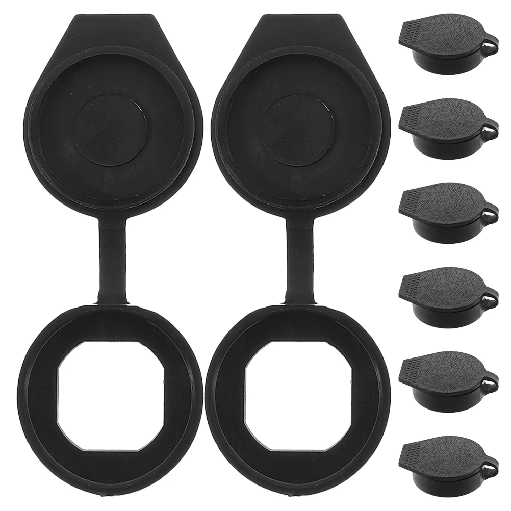 

8pcs Waterproof Cover Door Lock Key Panel Dustproof Rainproof Cap For Switch Cabinet Keys Hole Protection Black