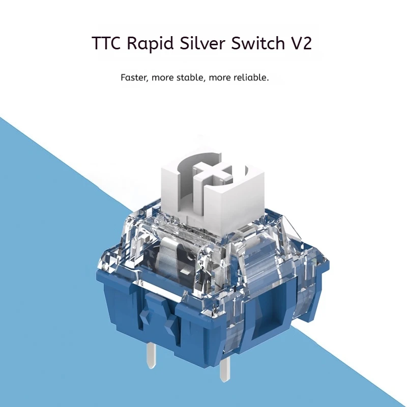 

Rapid silver Switch V2 Lubed Update Switch Mechanical Keyboard 39gf Linear Tactile 3/5Pin Hot swap DIY Hifi Switch