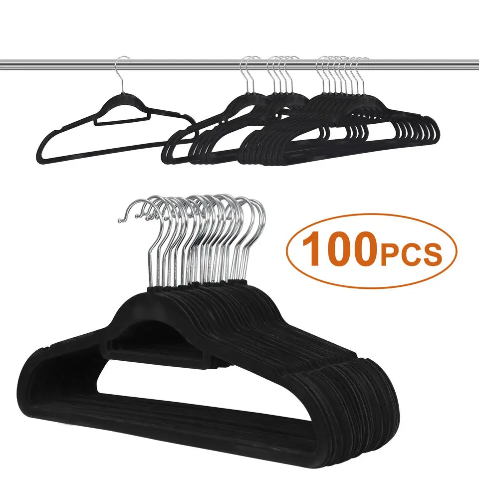 Cabides Rotativos Velvet, Premium Sturdy, Roupas Terno Camisa e Calças, 100pcs