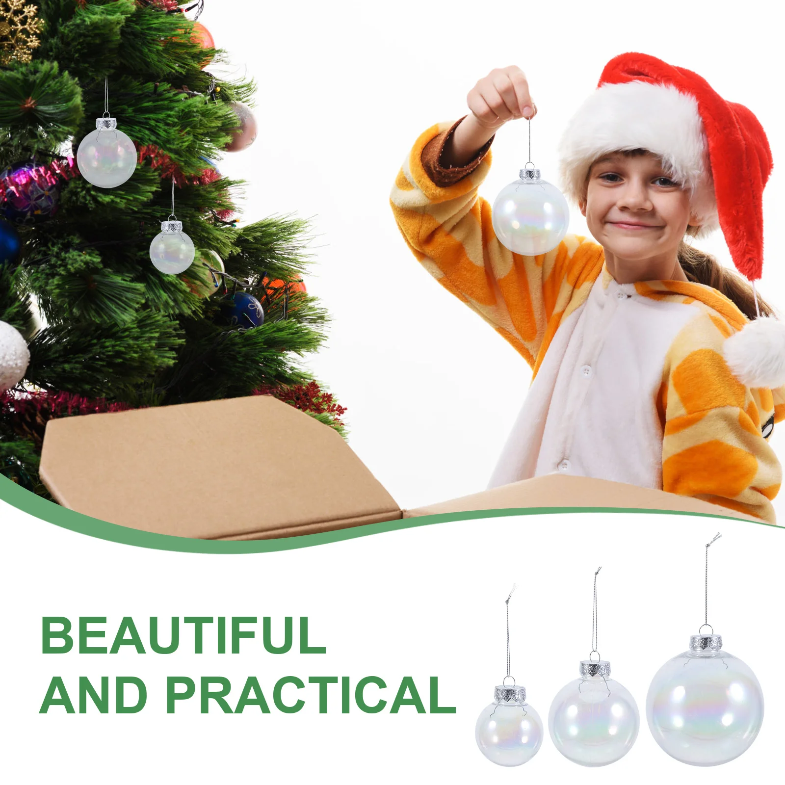 

9Pcs Xmas Tree Pendant Iridescent Hanging Ball Decorations for Christmas Holiday Home Party Scene Decoration Props