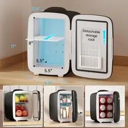 Mini Fridge,Small Fridge,Car Fridge Rapid Cooling 4 Liter/6 Cans Skincare Fridge,Cooler and Warmer Refrigerator for Office