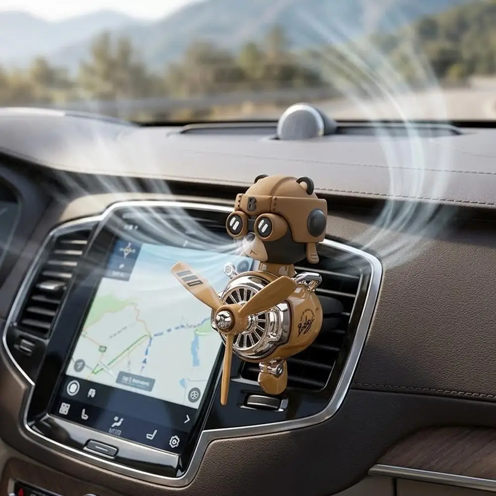 DIY Perfume Ornament Airplane Pilot Bear Car Air Freshener Decoration Accessories Aroma Vent Clip Fragrant Diffuser - view 5