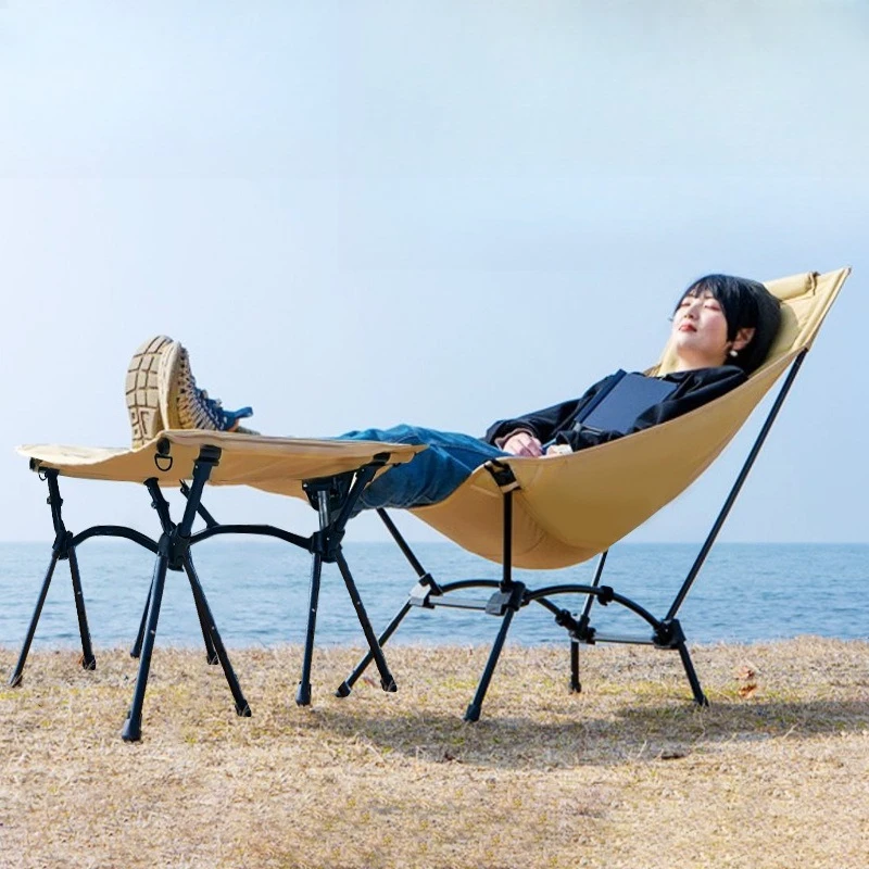 Outdoor multi-gear adjustment folding high backrest portable 7 series aluminum moon chair fishing beach chair