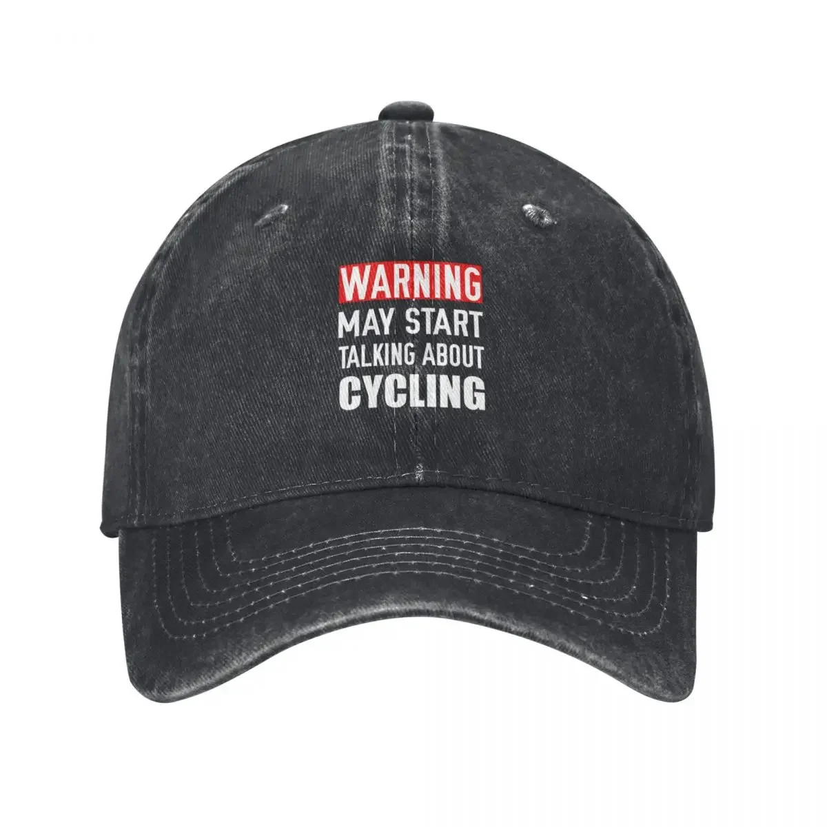 

Warning May Start Talking About Cycling, Funny Cycling, Cyclist Quote Baseball Cap Hip Hop Trucker Cap Hat Beach Man Women's