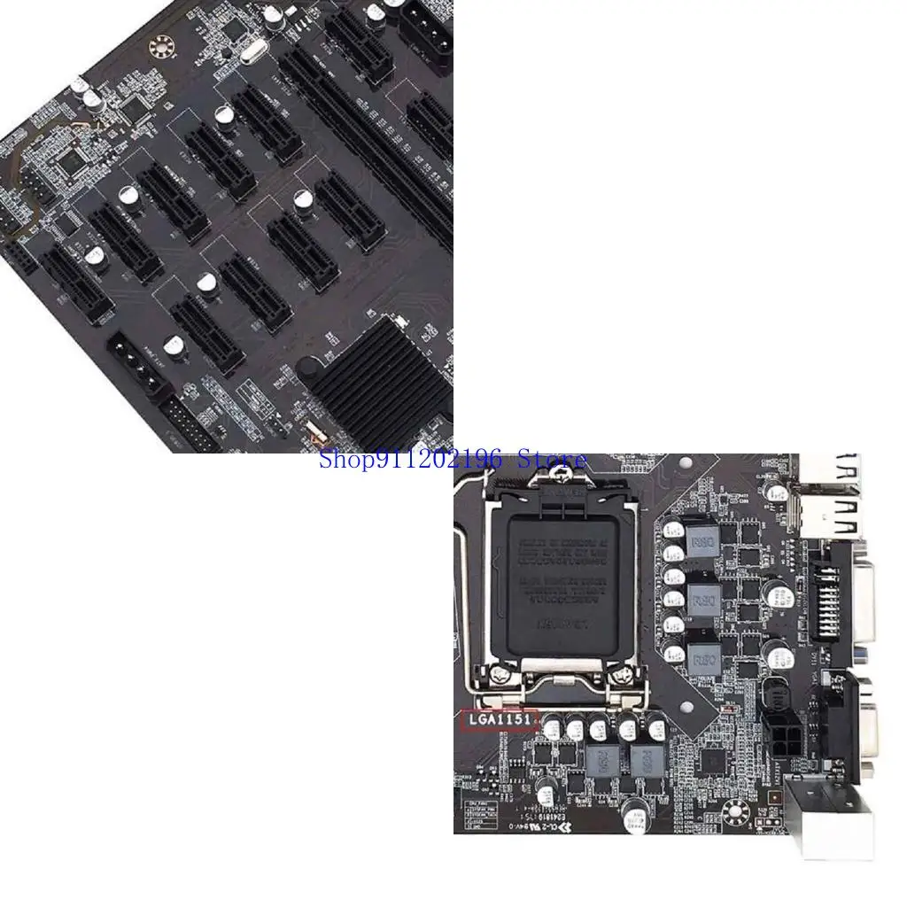 

P82A Motherboard B250 BTC CPU Miner Motherboard DDR4 12 PCI-E Graphics Card Support LGA 1151 GPU Cryptocurrency Mining