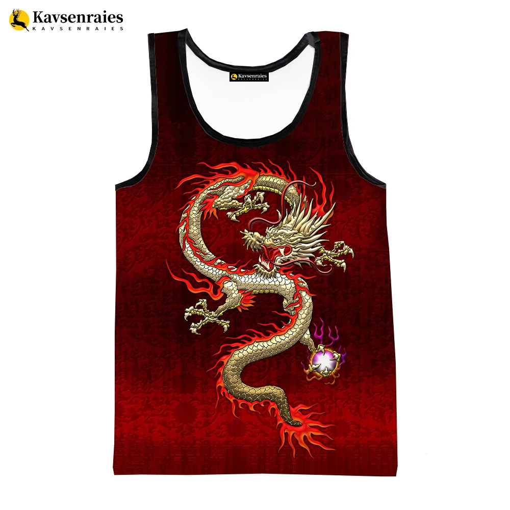 New China Dragon 3D Tank Tops Men Women Children Fashion Casual Streetwear Sleeveless Shirts Quick-drying T-shirt Men\'s Clothing