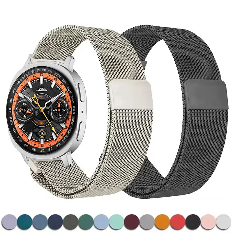 �y�Z�[�����zSamsung Galaxy Watch 8/Classic Watch 8/40mm/44mm�p �}�O�l�b�g���~���l�[�[�X�g���b�v �X�e�����X�X�`�[���u���X���b�g �E�H�b�`8 Ultra �X�}�[�g�E�H�b�`�o���h