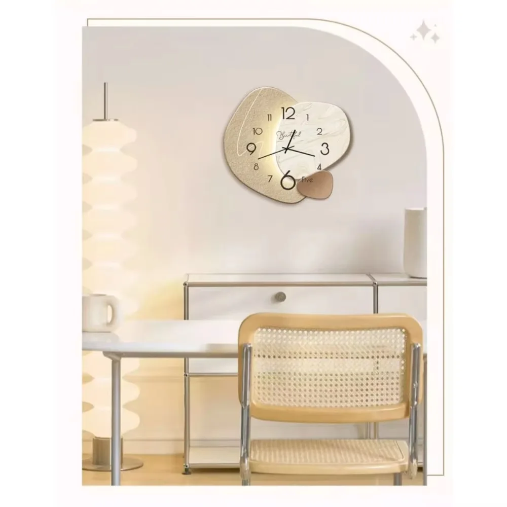 1 Pc Clock Wall Clock Living Room Light Luxury Fashion Simple Modern Decoration Clock Hanging Wall Quartz Restaurant Home