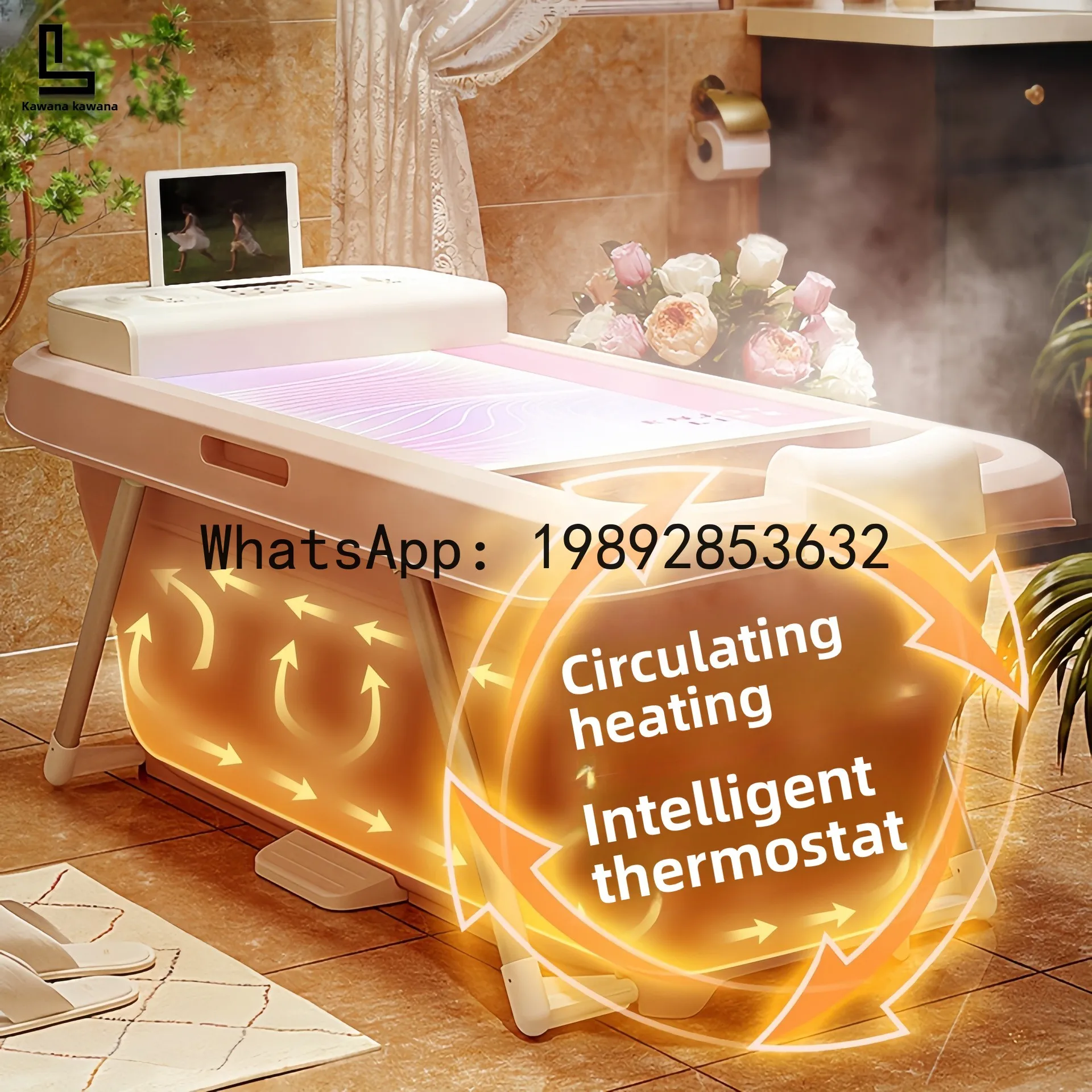 YP folding bath tub household adult sweat steaming whole body automatic heating constant temperature bath bucket