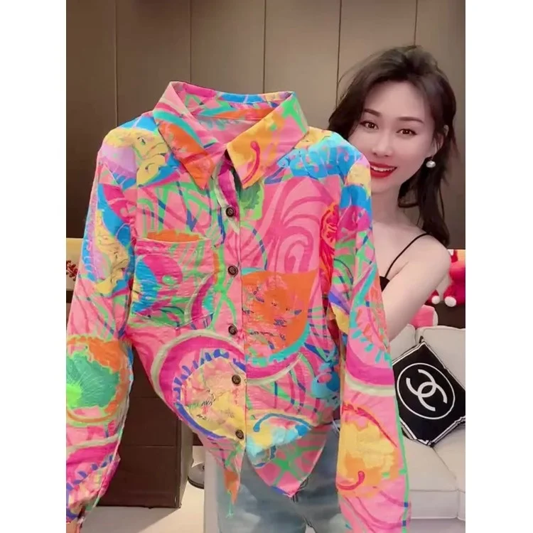 

Artistic Long Sleeve Women's Shirt Spring New Style Loose Fit Fashionable Casual Shirt for Young Women