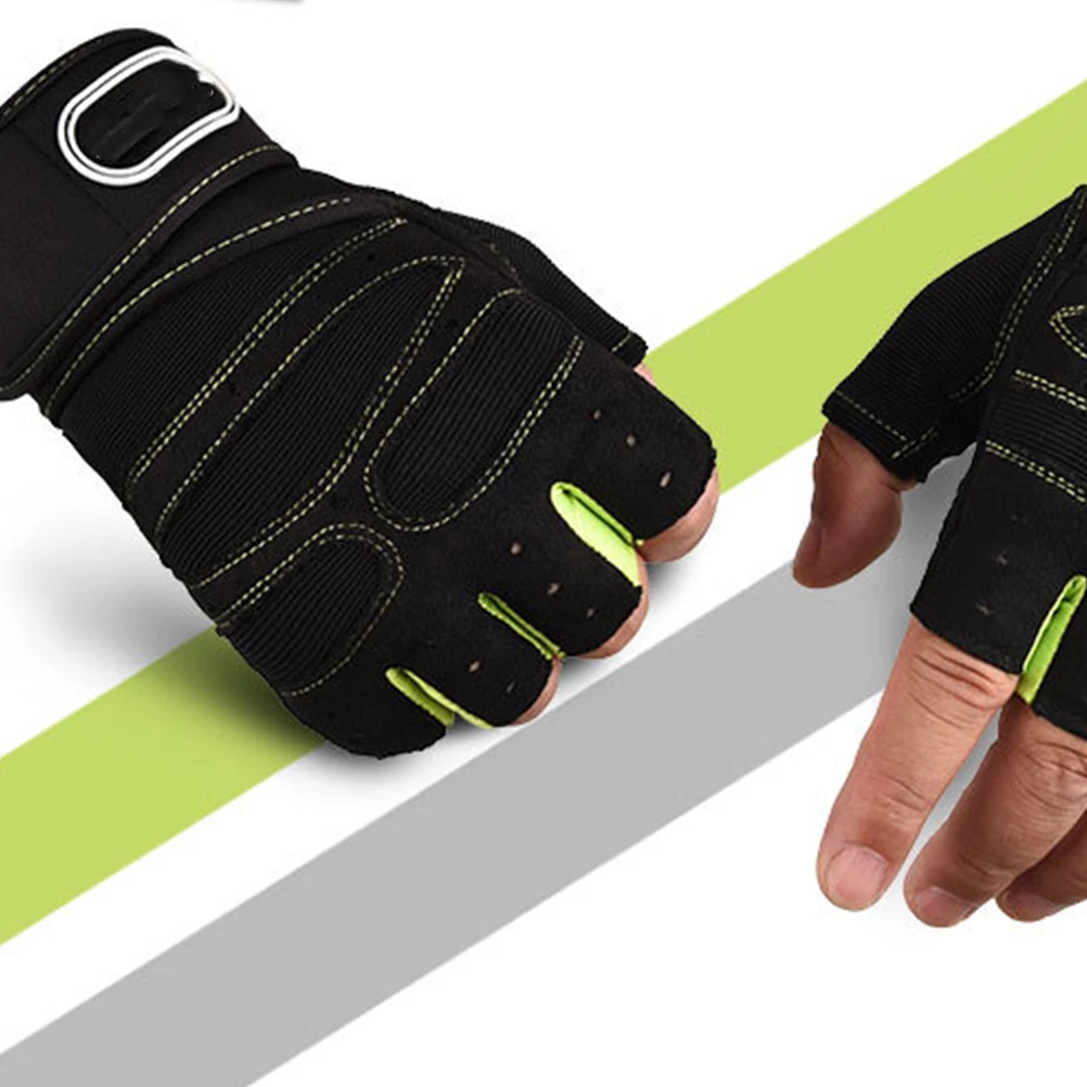 

1 Pair Half-Finger Breathable Fitness Gloves Anti-Slip Shock-Absorbing Outdoor Gloves For Climbing Riding Weightlifting (Light